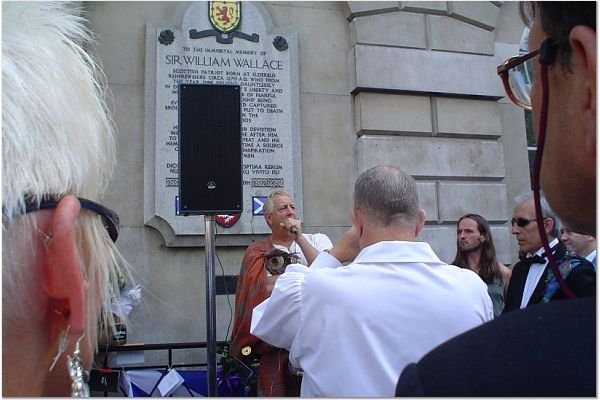 David speaks at the plaque, St Bartholomew's