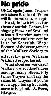Daily Record (the so-called 'Voice of Scotland') letter of 9th January 2004